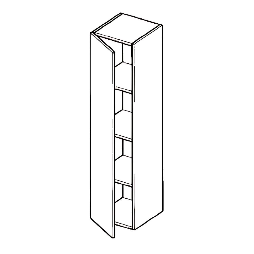 Meuble tv suspendu 120 cm - 1 porte battante blanc laqué