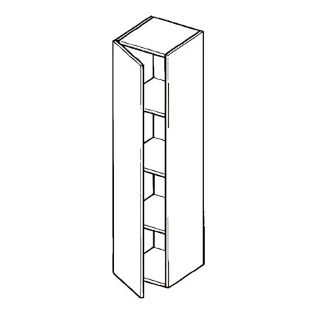 Meuble tv suspendu 120 cm - 1 porte battante blanc laqué