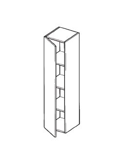 Meuble tv suspendu 120 cm - 1 porte battante décor chêne brut