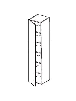 Meuble tv suspendu 180 cm - 1 porte battante blanc laqué