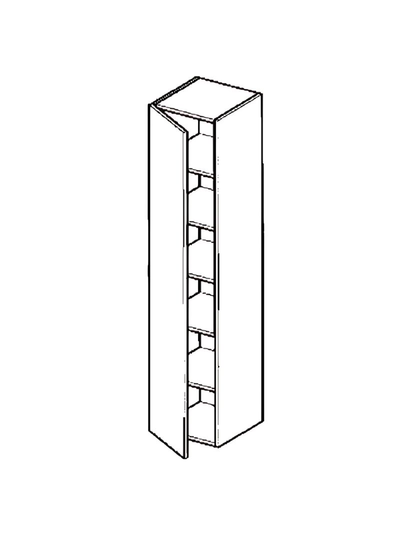 Meuble tv suspendu 180 cm - 1 porte battante blanc laqué