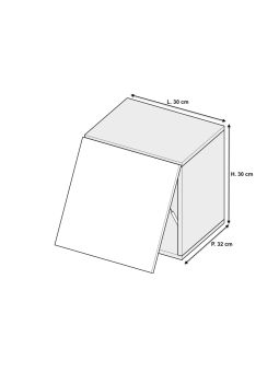 Meuble tv suspendu 30 cm - 1 porte relevable blanc laqué