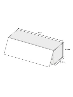 Meuble tv suspendu 90 cm - 1 porte relevable noir laqué