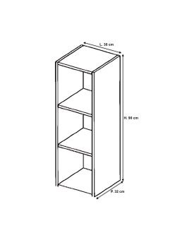 Etagère suspendue verticale 90 cm - Blanc