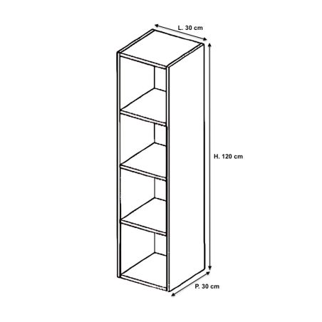 Etagère suspendue verticale 120 cm - Gris