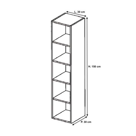 Etagère suspendue verticale 150 cm - Blanc