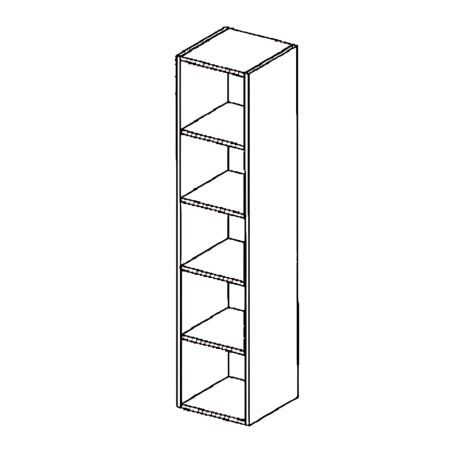 Etagère suspendue verticale 150 cm - Décor chêne brut