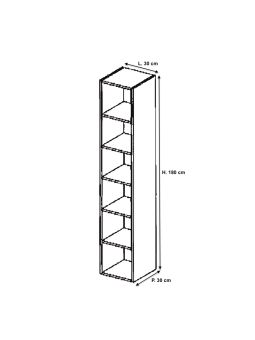 Etagère suspendue verticale 180 cm - Gris