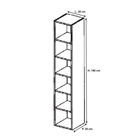 Etagère suspendue verticale 180 cm - Noir