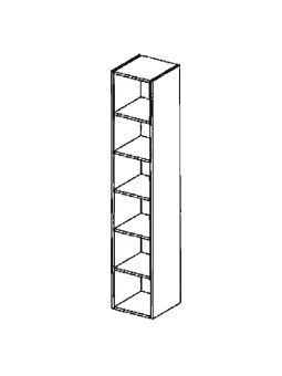 Etagère suspendue verticale 180 cm - Décor chêne brut