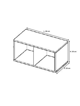 Etagère suspendue horizontale 60 cm - Blanc