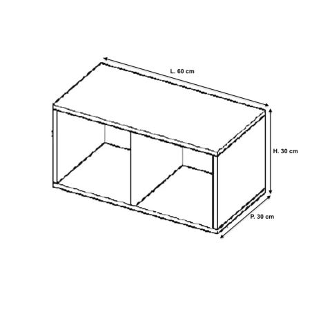 Etagère suspendue horizontale 60 cm - Blanc