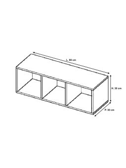 Etagère suspendue horizontale 90 cm - Blanc