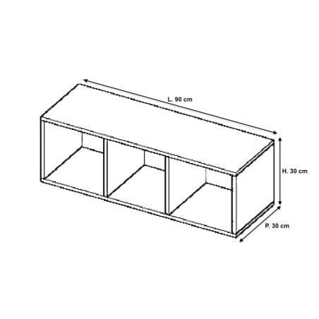 Etagère suspendue horizontale 90 cm - Blanc