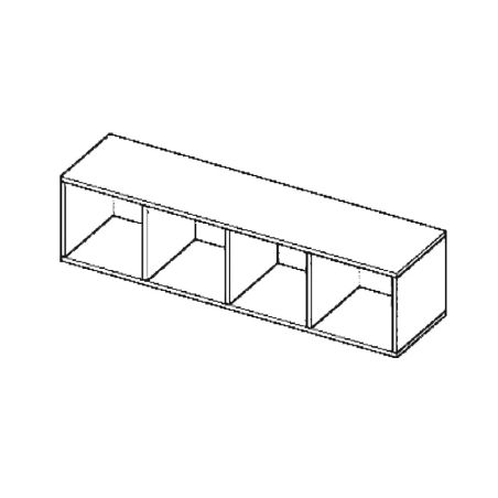 Etagère suspendue horizontale 120 cm - Blanc