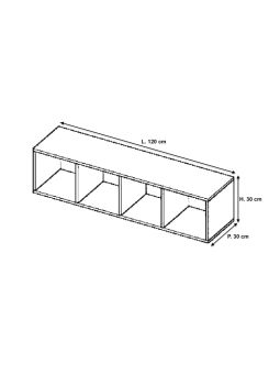 Etagère suspendue horizontale 120 cm - Blanc