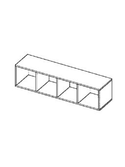 Etagère suspendue horizontale 120 cm - Décor bois garapa