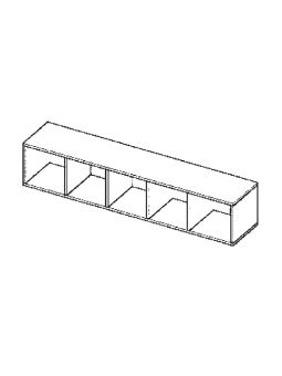 Etagère suspendue horizontale 150 cm - Décor bois garapa