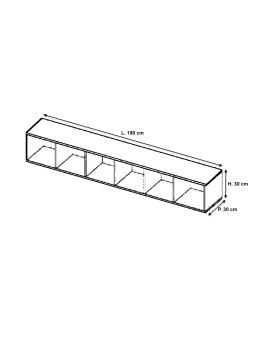 Etagère suspendue horizontale 180 cm - Blanc