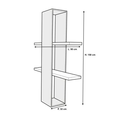 Etagère murale 150 cm - Noir