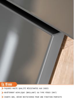 Meuble tv 120 cm - 1 porte battante gris laqué