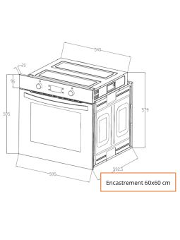 Four encastrable pyrolyse chaleur tournante 70 L Noir - EMBER