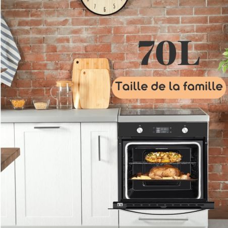 Four encastrable pyrolyse chaleur tournante 70 L Noir - EMBER