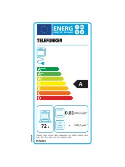 Four encastrable convection naturelle émail 72 L Noir - TELEFUNKEN