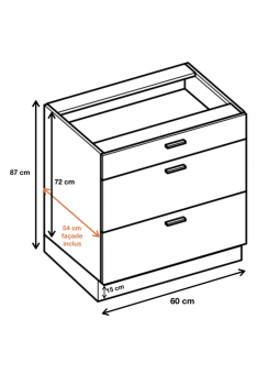 Dimension du meuble  ref : DS6/3.