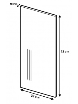 Panneau de finition pour meuble haut Bellissi Beton Naturel H 72 L 32 cm