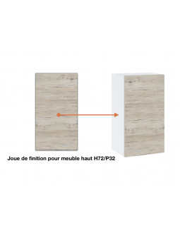 Panneau de finition pour meuble haut Bellissi Noyer Blanchi H 72 L 32 cm