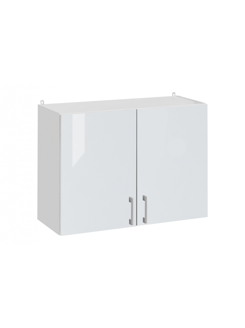 Meuble haut de cuisine - 2 portes, L 80 cm - eco blanc brillant