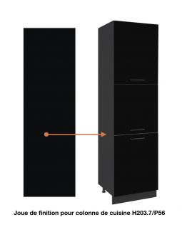 Panneau de finition pour colonne de cuisine Lovia Noir Mat H 203.7 L 58 cm