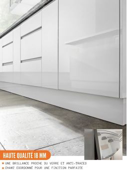 Panneau de finition pour meuble bas Bellissi Blanc Brillant H 72 L 58 cm