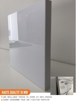 Colonne de cuisine pour micro-onde et four encastrable Bellissi Blanc Brillant 2 portes L 60 cm
