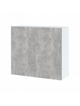 Meuble haut de cuisine Bellissi Beton Naturel 2 portes L 80 cm