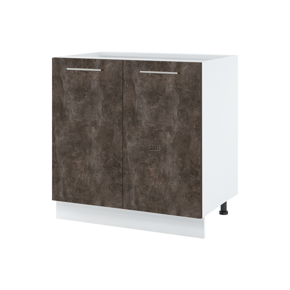 Meuble bas de cuisine - 2 portes, L 80 cm - bellissi beton ardoise