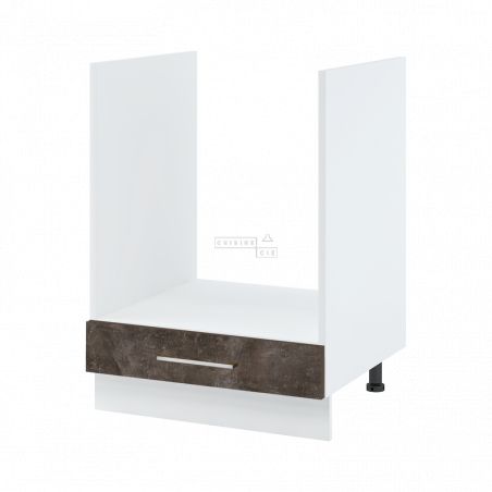 Meuble pour four encastrable - 1 tiroir, L 60 cm - bellissi beton ardoise