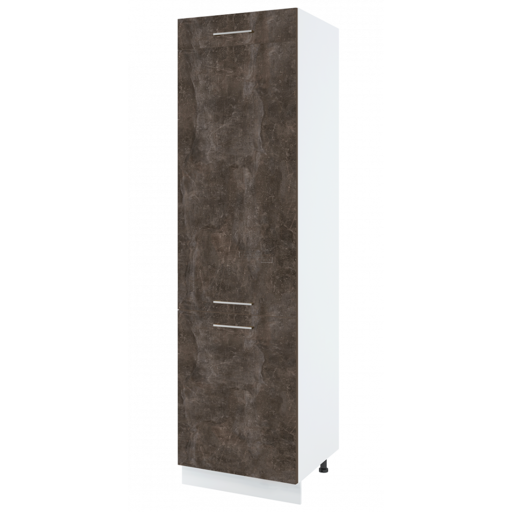 Colonne de cuisine pour réfrigérateur encastrable Bellissi Beton Ardoise 3 portes L 60 cm