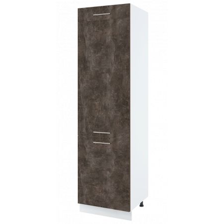 Colonne de cuisine pour réfrigérateur encastrable Bellissi Beton Ardoise 3 portes L 60 cm